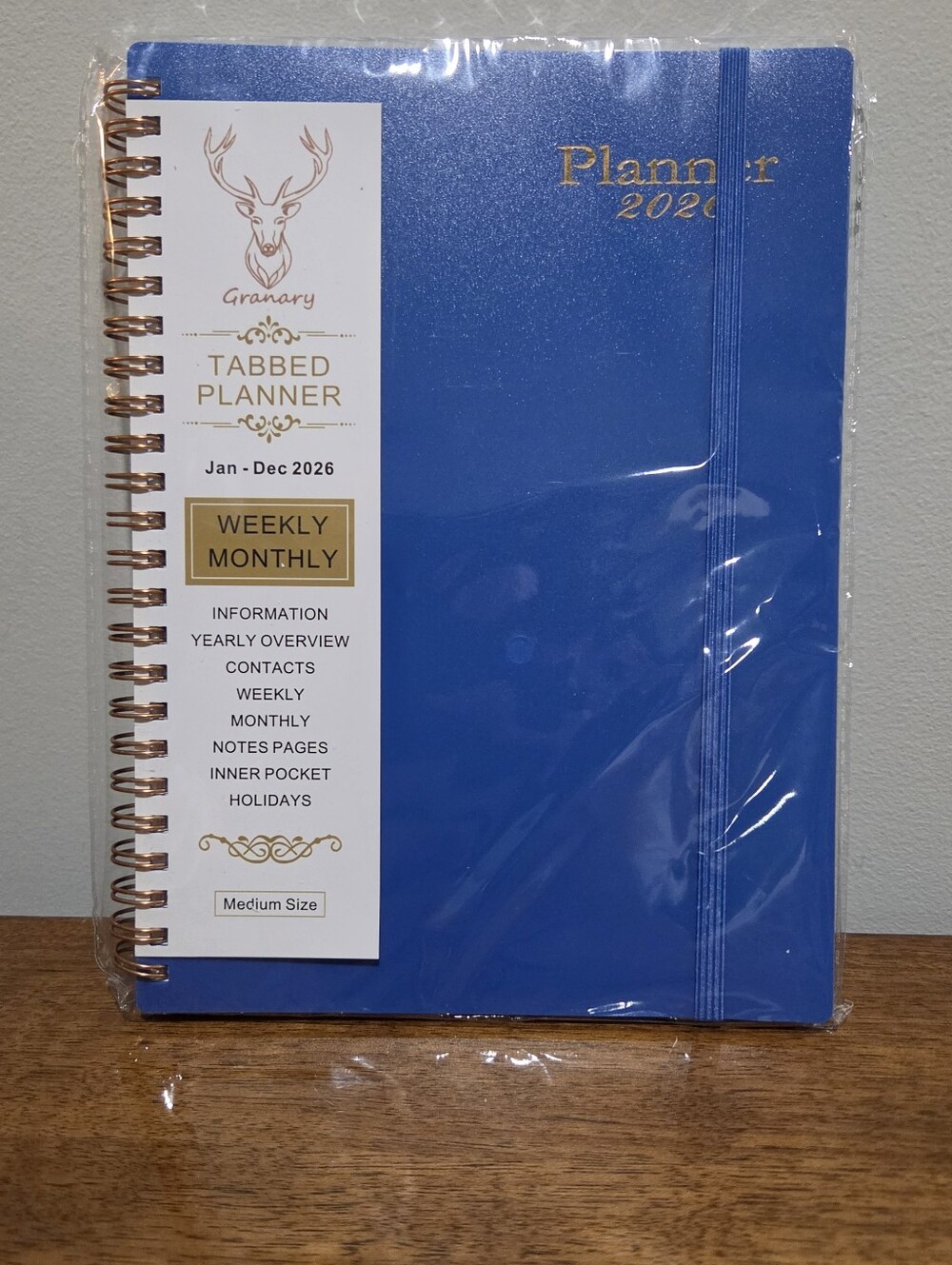 NWT Blue Granary Tabbed Yearly 2026 Weekly Monthly Planner
